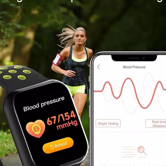 Smart Watch-Silver Watch w/White and Black Band - Picture 6 of 10